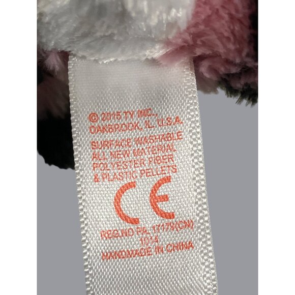 Ty Beanie Boos Zoey Plush Pink Zebra With Glittery Eyes  Stripes Stuffed Animal - Picture 7 of 12